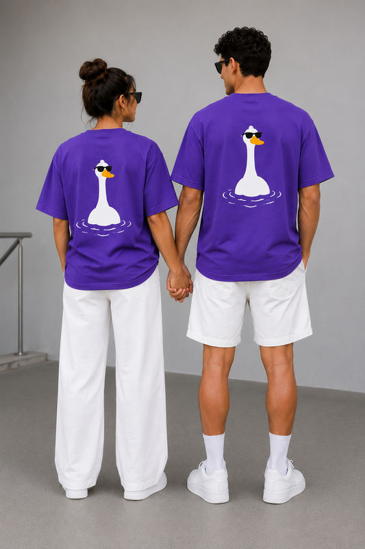 Unisex Duck Purple Over Size T-shirt