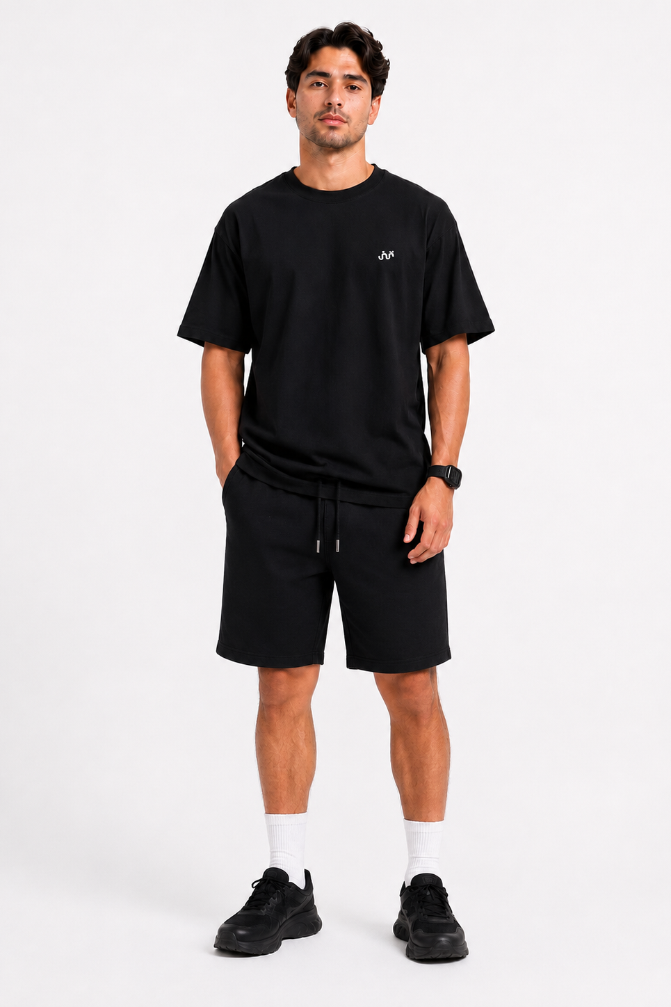 Men's Black Over Size Summer Set