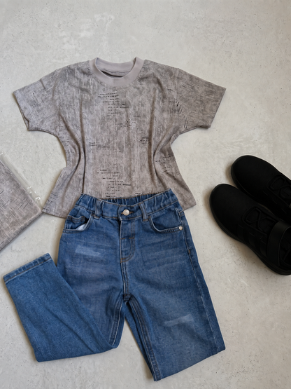 Kid's Grey Over Size T-Shirt