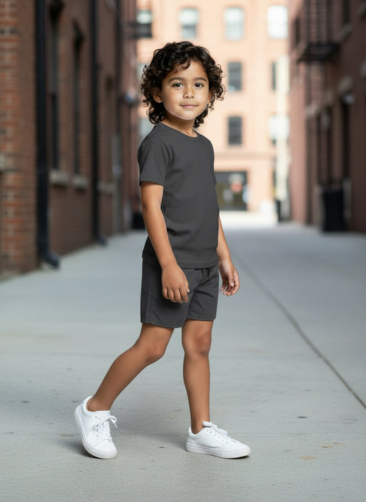 Kid's Graphite Grey Summer Set
