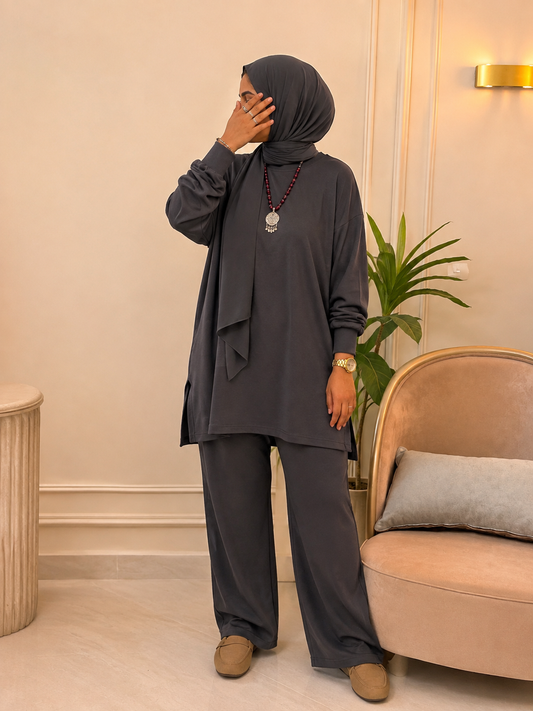 Women's Graphite Grey Over Size Summer Set