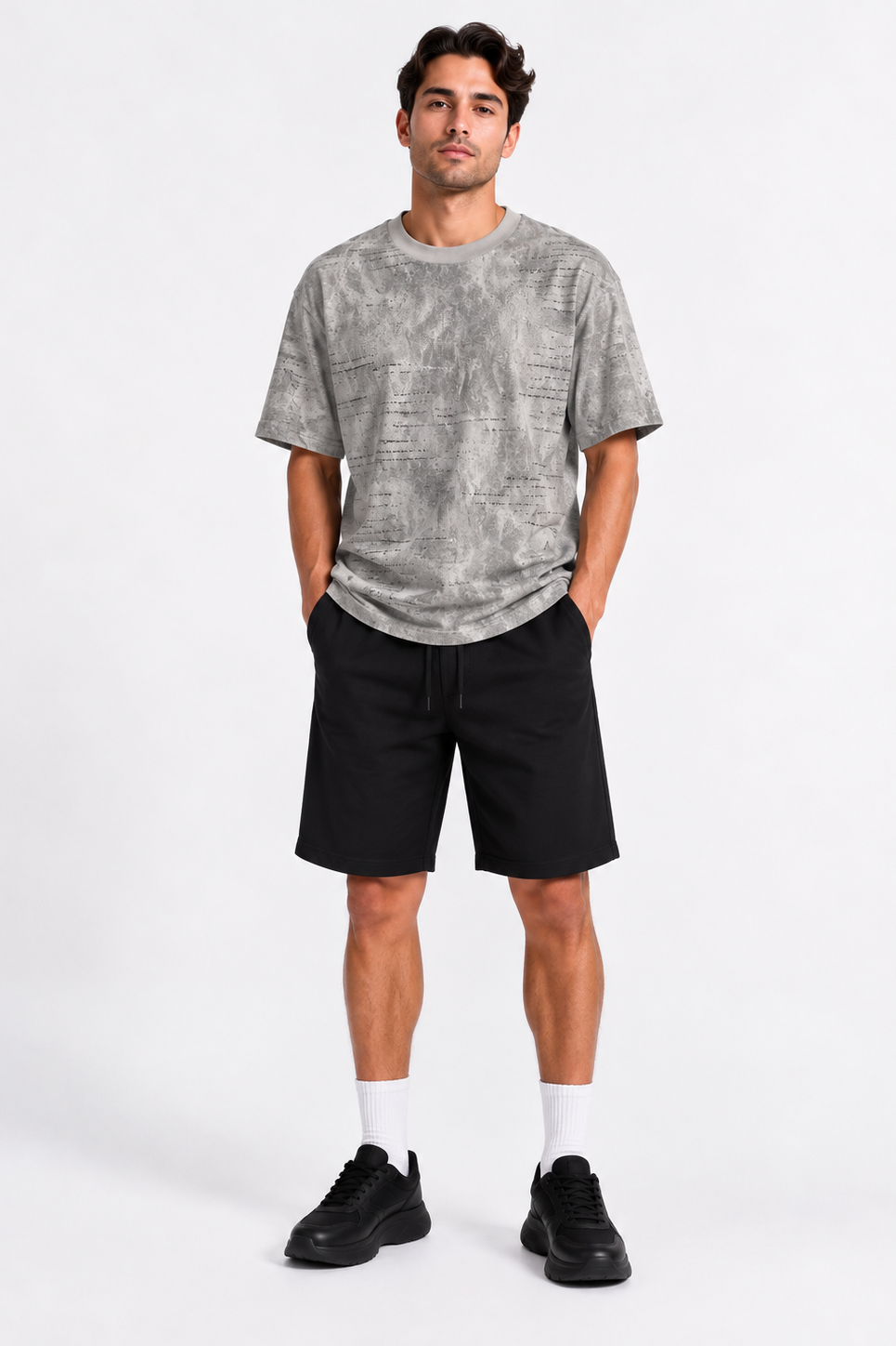 Men's Grey Over Size Summer Set