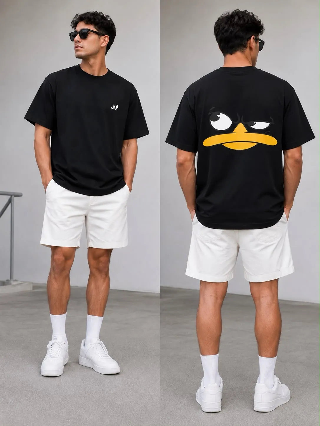 Unisex Black Over Size T-shirt