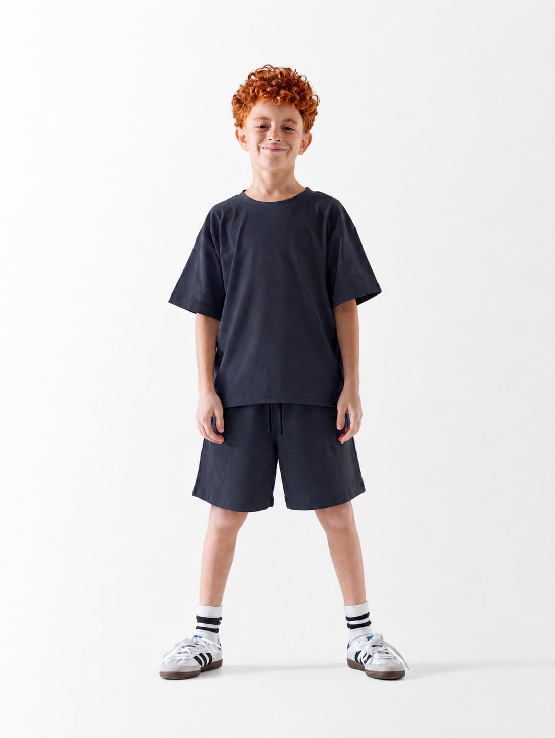Kid's Graphite Grey Over Size Summer Set