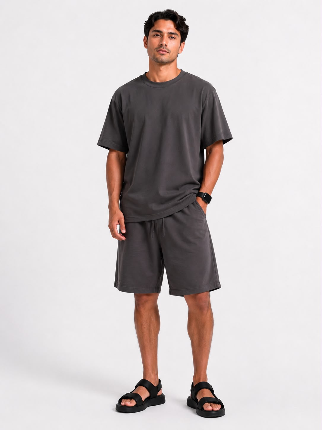 Men's Graphite Grey Over Size Summer Set